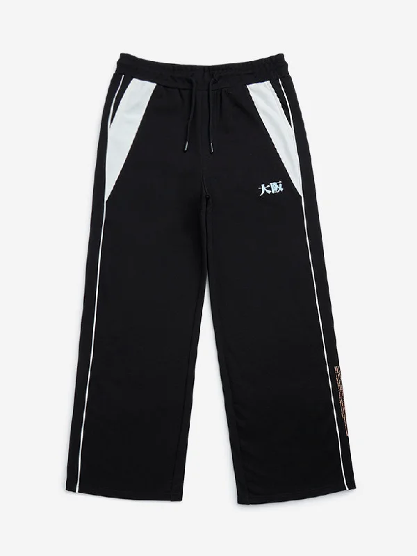 Y&F Kids Black Mid-Rise Track Pants